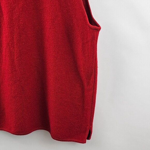 Tully-Ho Red Boiled Wool Vest Womens 2X Chinese Knot Close Holiday Christmas - Picture 8 of 12